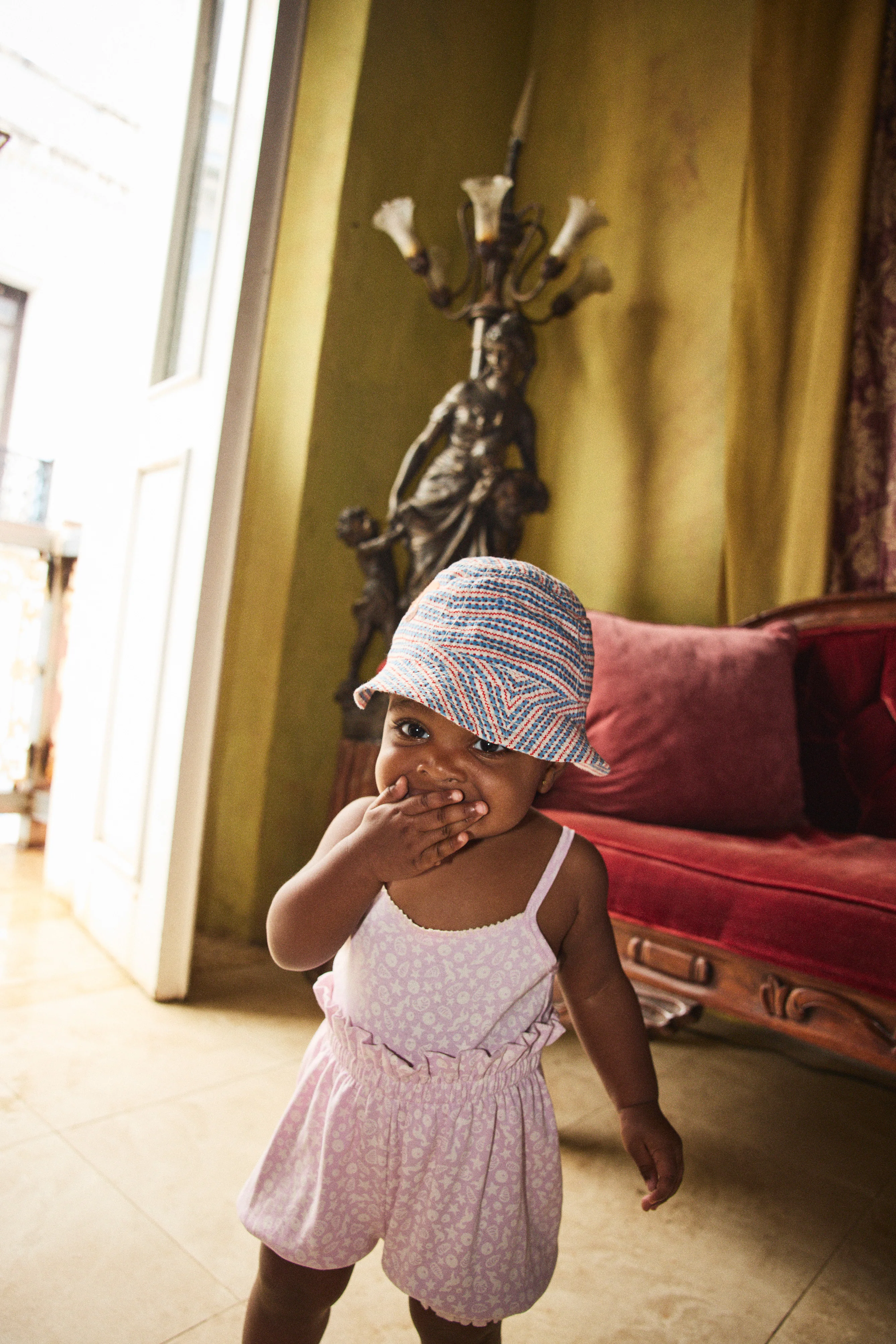 Baby Seersucker Bucket Hat - Image 2