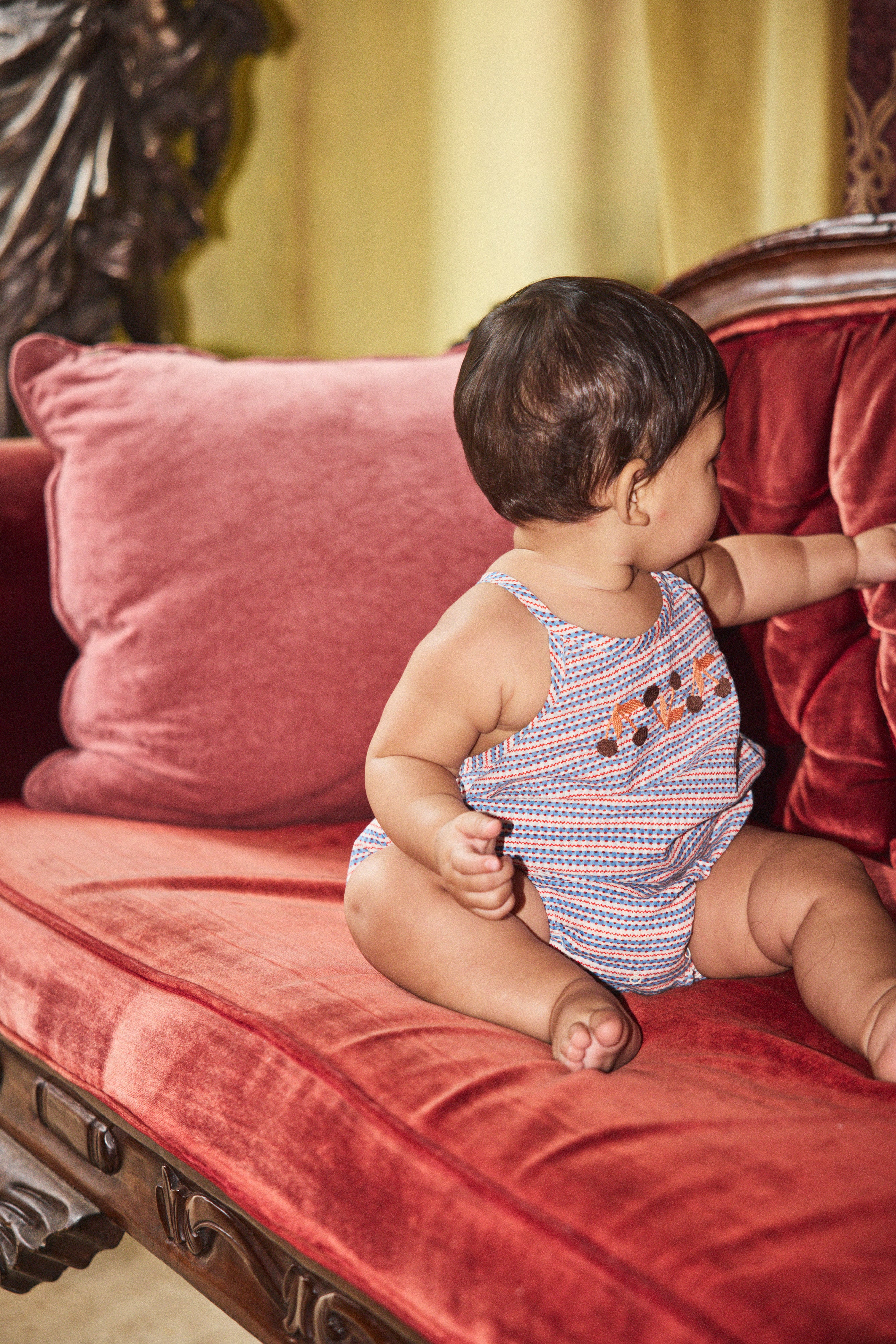 Baby Seersucker Gertie Romper - Image 2