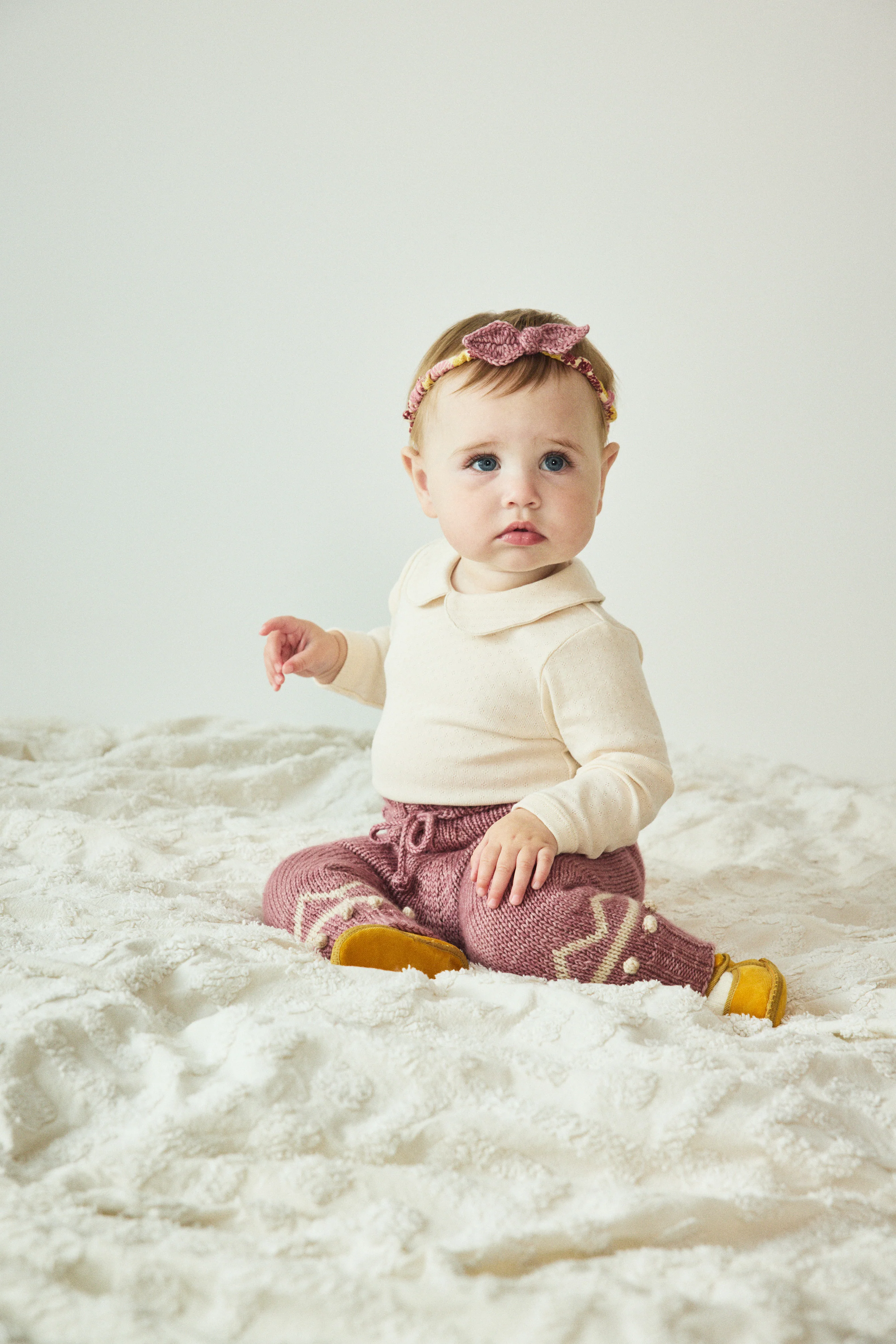 Baby Pointelle Petit Collar Onesie - Image 6